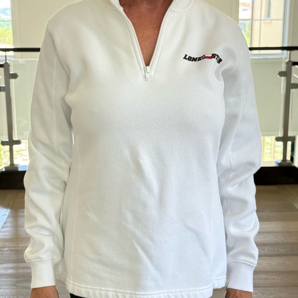 Women's White Quarter-Zip Top